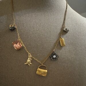 NWT COACH Signature Tabby Charm Necklace